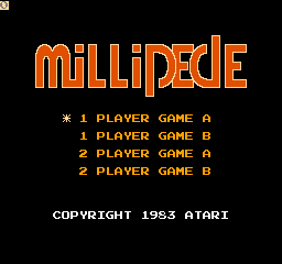 Millipede (Japan) Title Screen